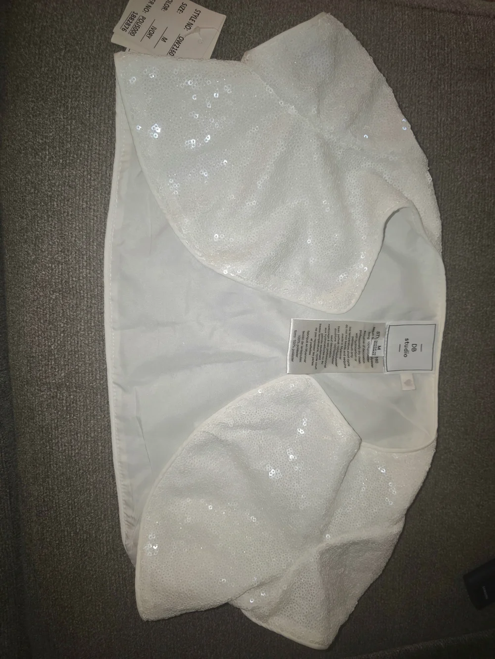 David's Bridal Girls White Sequin Shrug